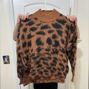 Hugo Boss Leopard Print Alpaca Blend Women's Sweater